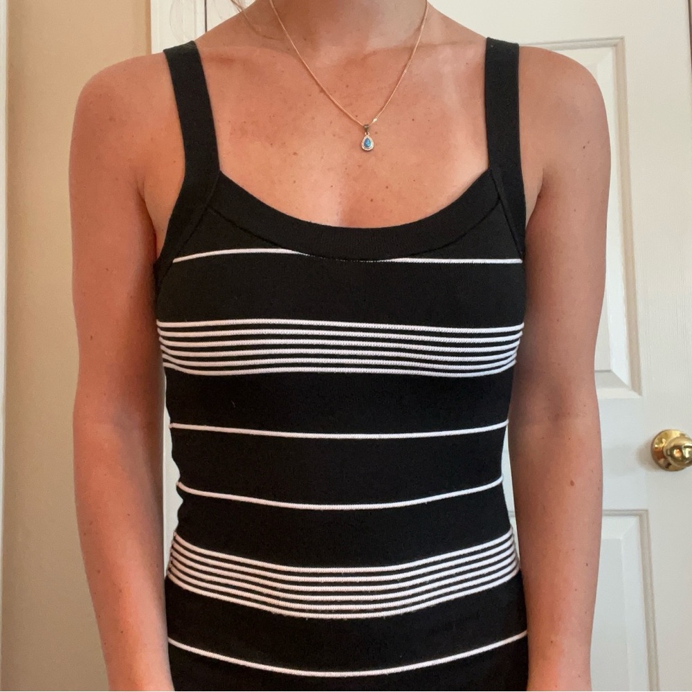 Black and white mini dress